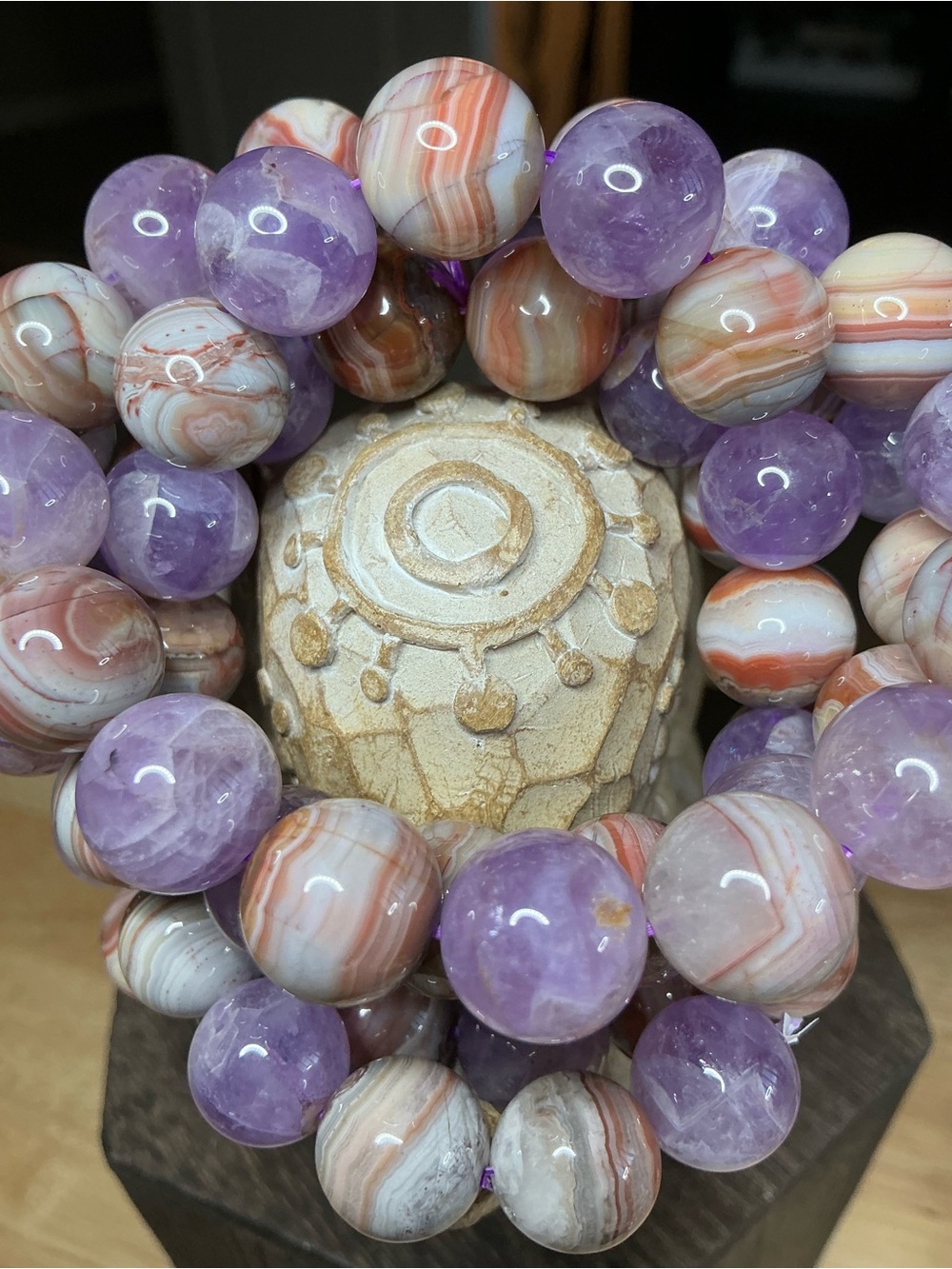 Amethyst and Crazy Lace with Sunstone Stripe 12mm - Picture 5 of 5